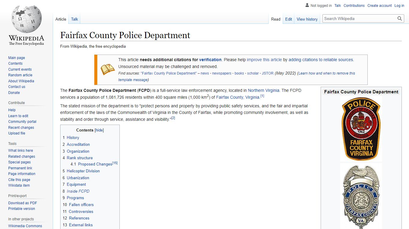 Fairfax County Police Department - Wikipedia